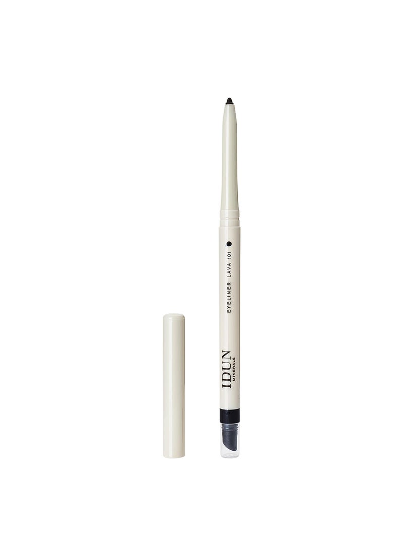 IDUN MINERALS IDUN Minerals Creamy Eyeliner - Precision Pen for Flawless Eye Looks - Skin Nourishing Mineral Formula - Fine Tipped Point and Angled Smudging Tool for Sharp or Smoky Designs - 101 Lava - 0.012 oz 