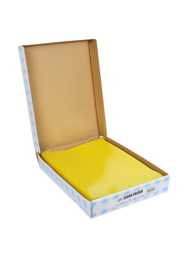 FIS Clear Folder, Size A4(210x297mm), Thickness 0.15mm, Plastic, Box of 100 Pieces, Transparent Yellow Color-FSCIE310YL/100 - Image 3