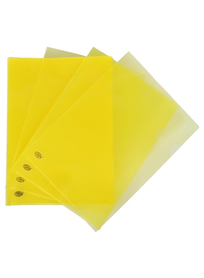 FIS Clear Folder, Size A4(210x297mm), Thickness 0.15mm, Plastic, Box of 100 Pieces, Transparent Yellow Color-FSCIE310YL/100 - Image 1