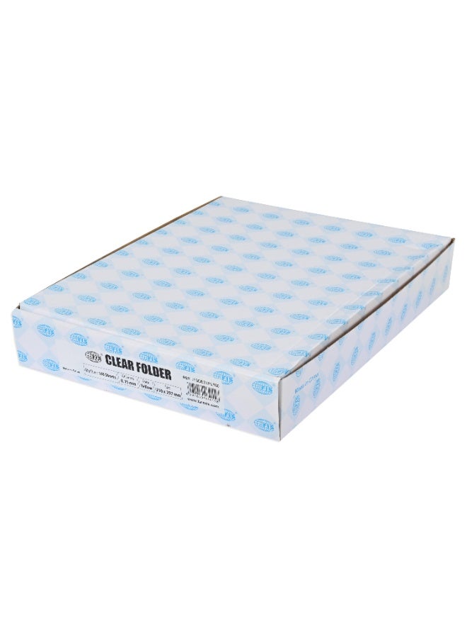 FIS Clear Folder, Size A4(210x297mm), Thickness 0.15mm, Plastic, Box of 100 Pieces, Transparent Yellow Color-FSCIE310YL/100 - Image 2