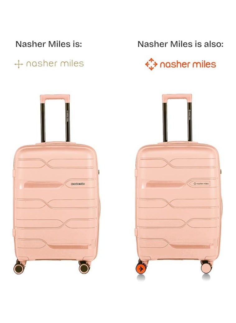 nasher miles Nasher Miles Paris Hard-Sided Polypropylene Check-in Luggage 24 inch | 65cm | 8 Wheels Medium Trolley Bag for Travel | Suitcase (Peach)  - Image 2
