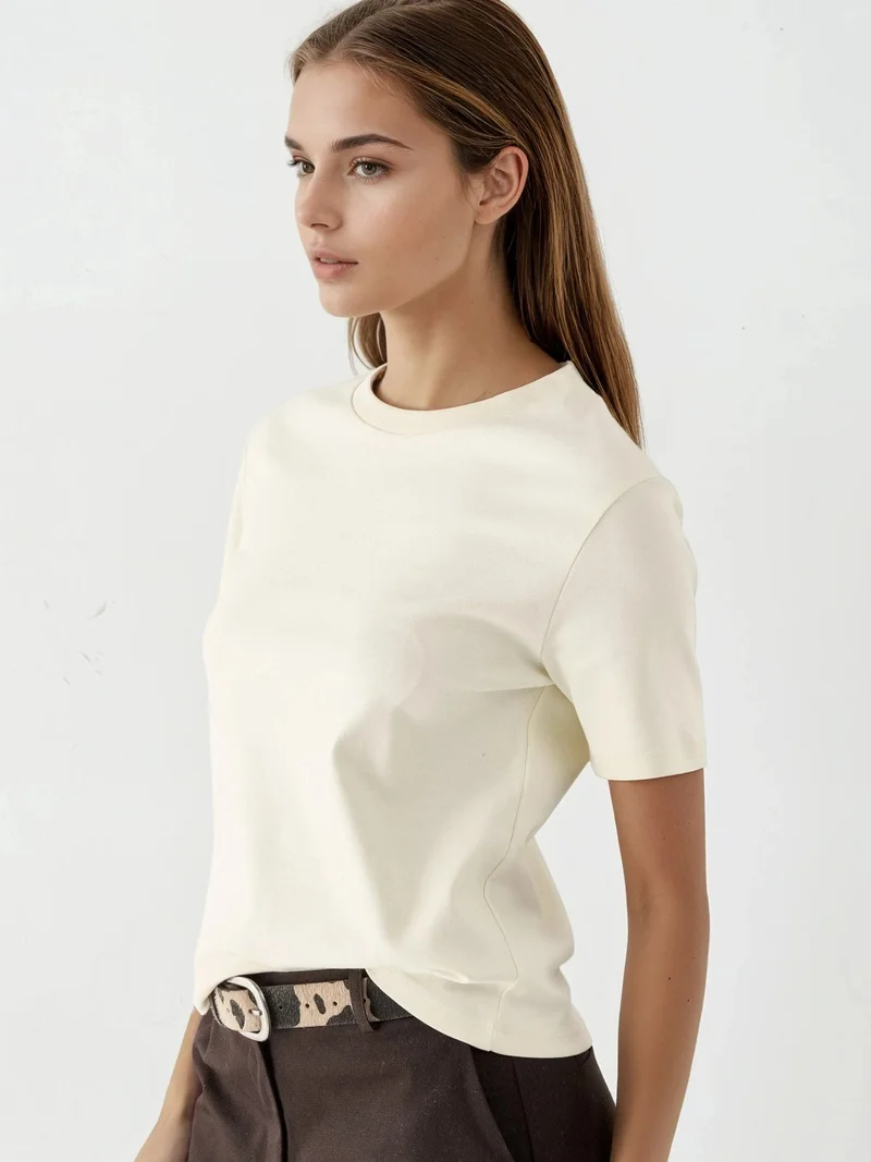 بوسيم BUSEM Crew Neck Cotton T-Shirt