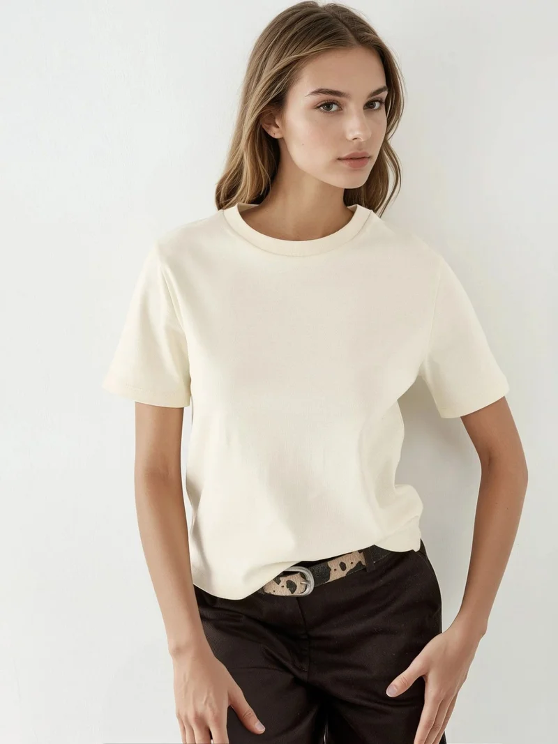 بوسيم BUSEM Crew Neck Cotton T-Shirt