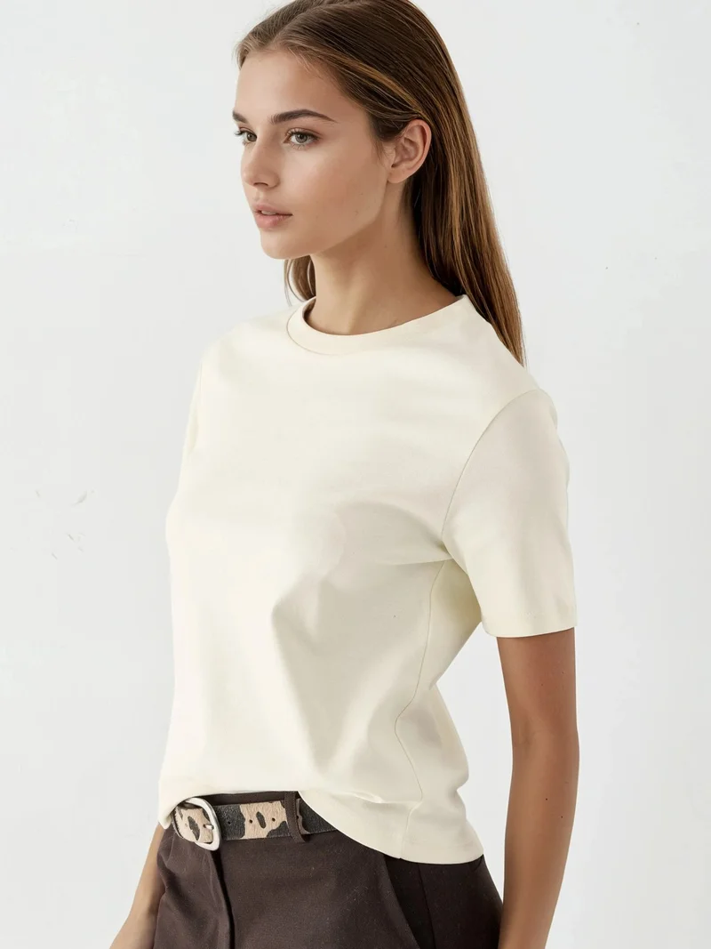 بوسيم BUSEM Crew Neck Cotton T-Shirt