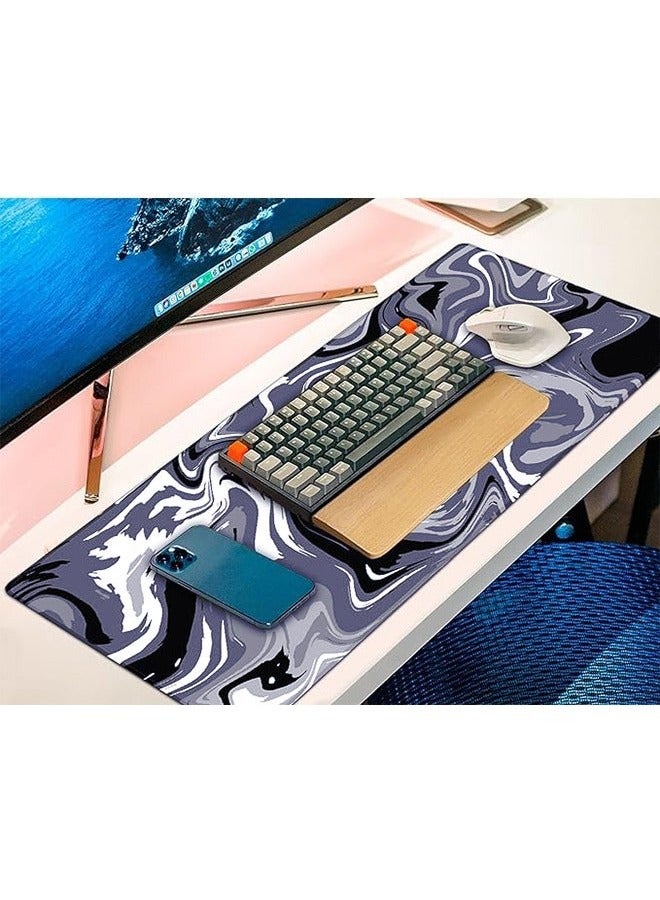 Large Gaming Mouse Pad,Anti-Skid Mousepad Large Keyboard Mouse Pad Desk Mat with Stitched Edges (800x300mm, Grey/Black) - Image 4