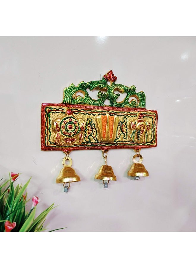 كريدايكرافت KridayKraft Tirupati باب معلق Shankh Chakra Namah Latkan Meenkari ديكور للمنزل والمكتب والغرفة، كما أنه هدية لتدفئة المنزل  - Image 2