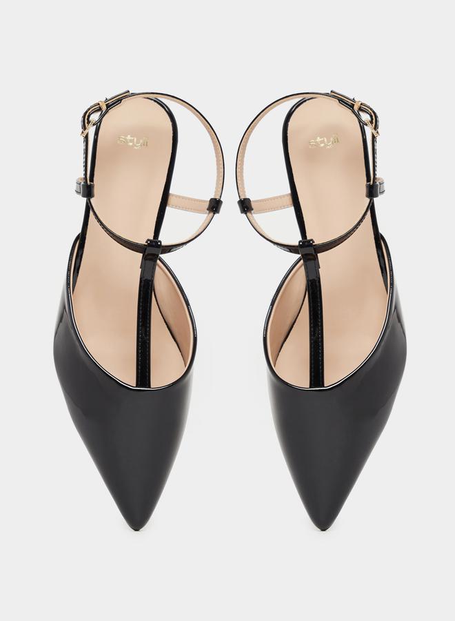 Styli Ankle Strap Pointed Toe Kitten Heel Shoes  - Image 5