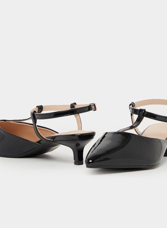 Styli Ankle Strap Pointed Toe Kitten Heel Shoes  - Image 3