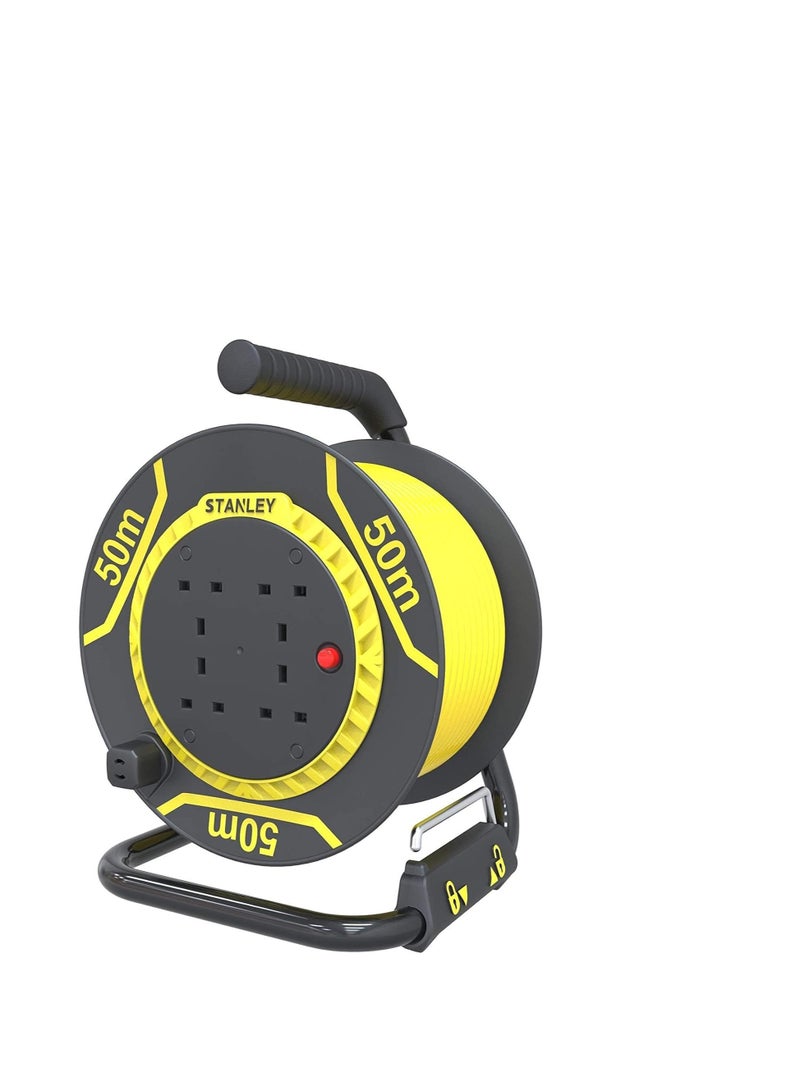 Stanley Power Extension Cable Reel 50m with 4 Sockets - Image 2