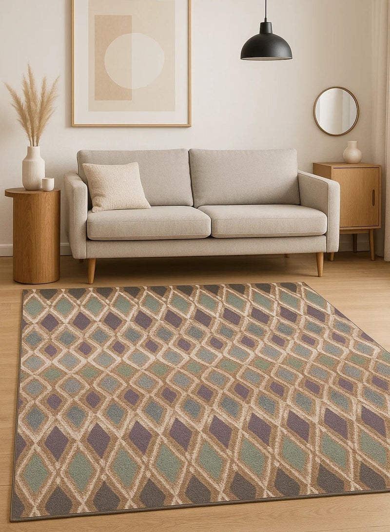 لوفت سانفورد، سجادات غرفة المعيشة على الطراز الحديث، سجادات أرضية ناعمة، سجاد، وسائد أريكة غير قابلة للانزلاق، سجادات غرفة المعيشة القابلة للغسل، مقاس 160 × 235 سم، متعدد الألوان - 5570-NQ2-N - Image 1