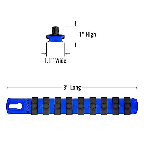 Ernst Manufacturing 8-Inch Socket Organizer with 9 3/8-Inch Twist Lock Clips, Blue (8408-Blue-3/8) - Image 5