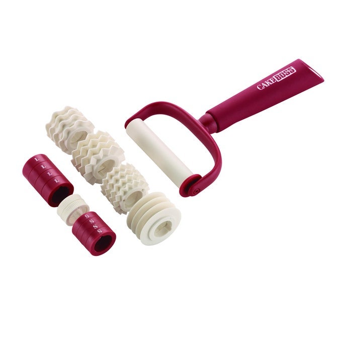 DECORATING TOOLS PLASTIC FONDANT RIBBON CUTTER RED