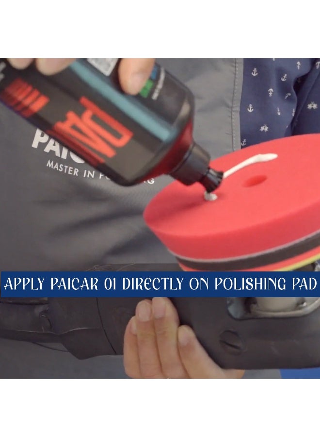 بايكار مركب PAICAR O1 شديد الصلابة لإزالة علامات الصنفرة من P1200 إلى P2000 والخدوش العميقة والأكسدة وعيوب الطلاء الشديدة على الطلاء الشفاف للسيارات والأسطح أحادية المرحلة مقطوع بنسبة 10/10 واللمسة النهائية 5/10 زجاجة سعة 1 كجم لتصحيح الطلاء الاحترافي واستخدام ورشة تصليح السيارات - Image 3