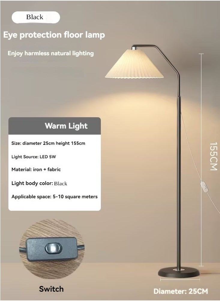 Floor Lamp, LED Straight Pole Floor Lamp, Modern Minimalist Standing Light With Pleated Lampshade, Three Color Dimming For Bedroom Living Room Office Black Upgraded - pzsku/Z28ED4F70CBDDF3E293F2Z/45/_/1719561772/7d19aaa4-ffa2-4f28-a504-201d77ebccdc
