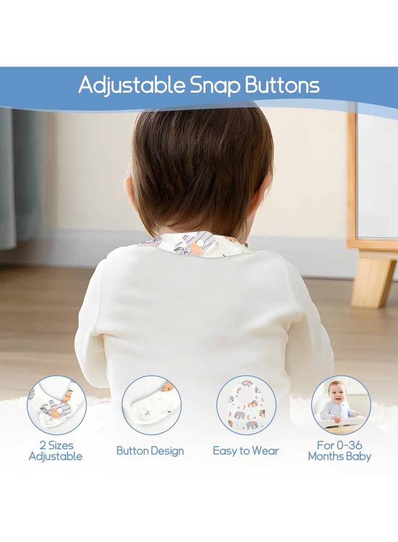 Mr. Penda 10 Pack Baby Dribble Bibs, Waterproof Absorbent Cotton Drool Bibs for Baby Boys Girls, Unisex Bibs, Toddlers Infants for Feeding and Teething - Image 5