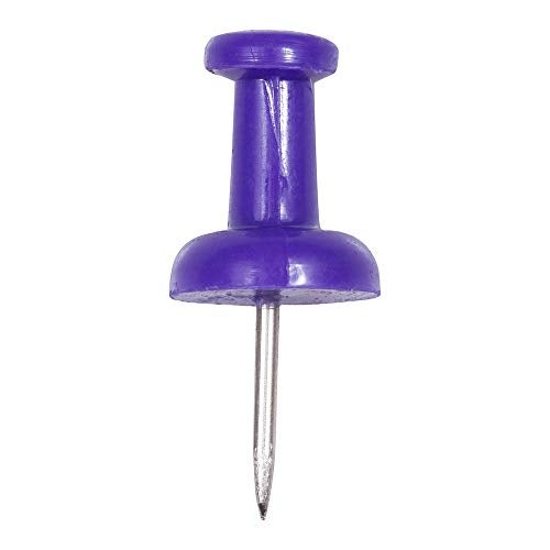 JAM PAPER Colorful Push Pins - Purple Pushpins - 100/Pack - Image 3