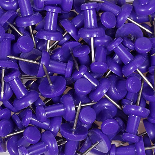 JAM PAPER Colorful Push Pins - Purple Pushpins - 100/Pack - Image 5