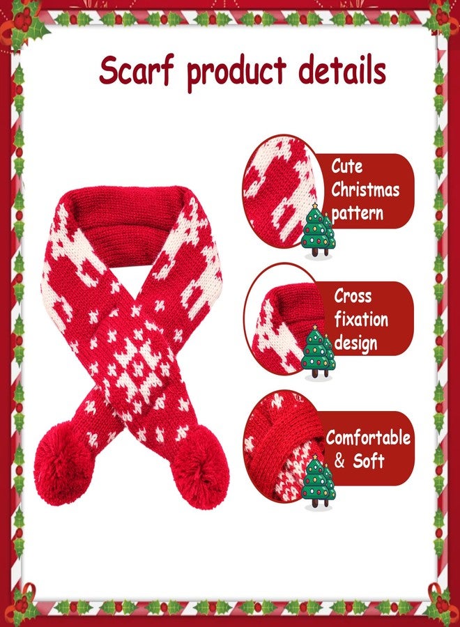 Gvhntk 2 Pcs Dog Costumes Hat Scarf Set Knit Reindeer Snowflake Print Dog Christmas Winter Hat Scarf Cute Warm Pet Costume Accessories for Dogs Cats - Image 5