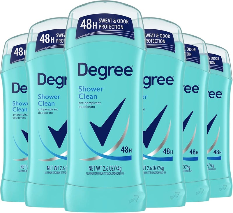 Degree Dry Protection Antiperspirant Deodorant Shower Clean Invisible Solid, 2.6 Ounce (Pack of 6) - Image 1