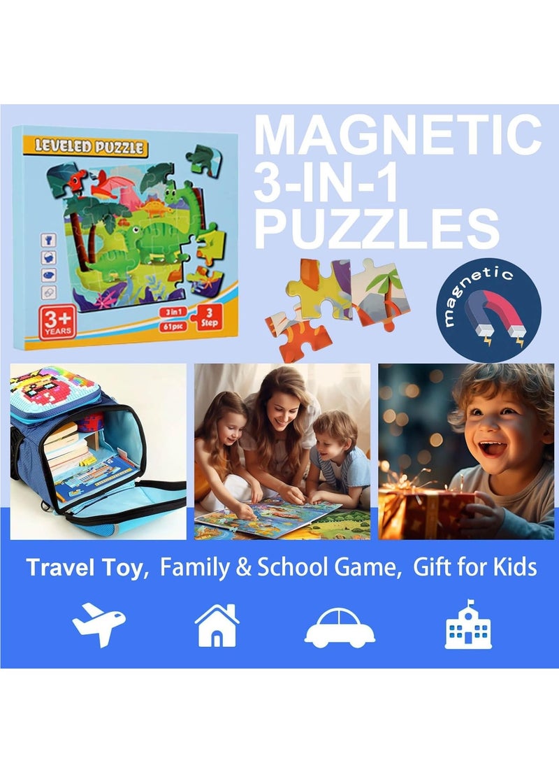 Zikra Magnetic Puzzles for Toddlers 4-8, Educational Games and Preschool Toys for Toddler, Ideal Gifts for Toddler, Puzzles Toys for 3 4 5 6 Year Old Boys and Girls (Dinosaur) - Image 3