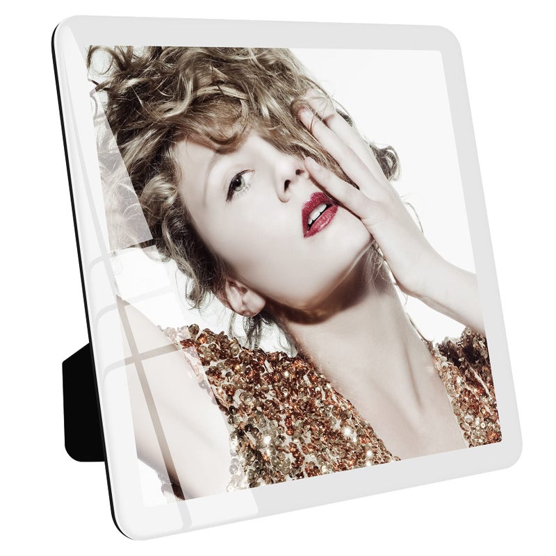 Bluesun 8x8 Picture Frame Real Glass Frame Hanging Picture Frame Matted for Wall and Ttabletop Decor 8x8 white