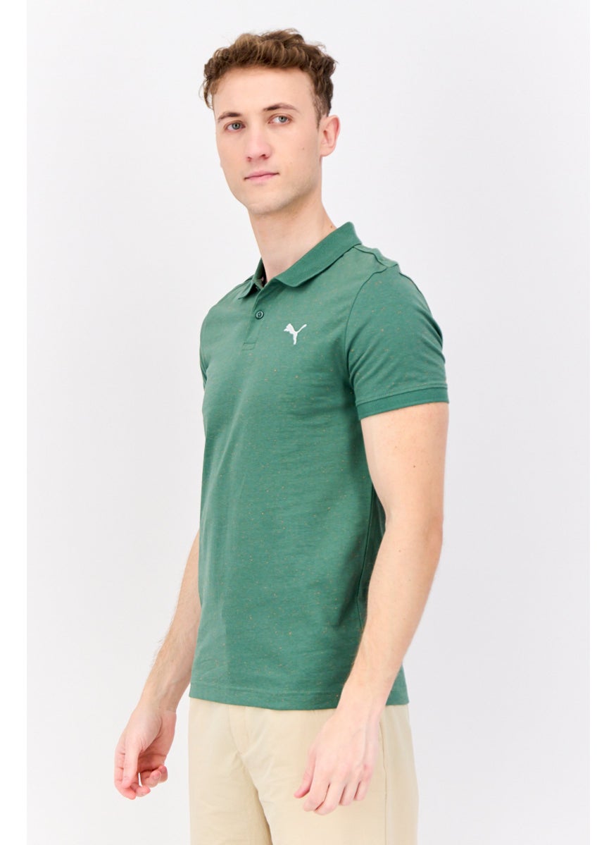 PUMA Men Slim Fit Short Sleeve Training Polo Shirt, Green  - Image 4