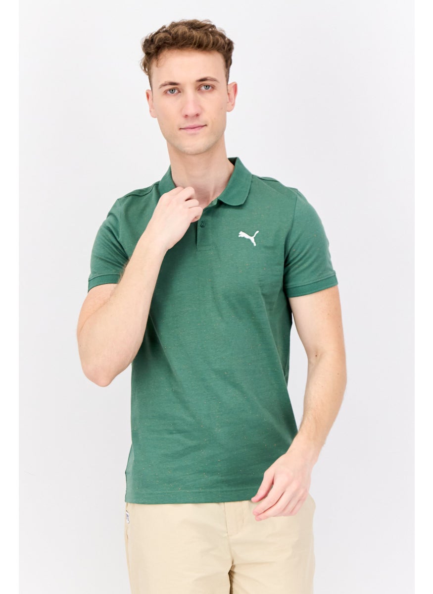 PUMA Men Slim Fit Short Sleeve Training Polo Shirt, Green  - Image 1