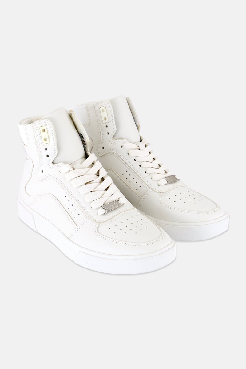 INC Men Keanu High Cut Lace Up Shoes, White - Image 1