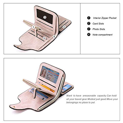Elios Compact Soft PU Leather Ladies Small Pocket Wallet RFID Blocking | Credit Card Holder |Organizer |Purse |Wallet for Women and Girls with 6 Card Slots (Pink) - Image 2