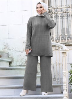 Women's Solid Wide Leg Trousers Two-Piece Set