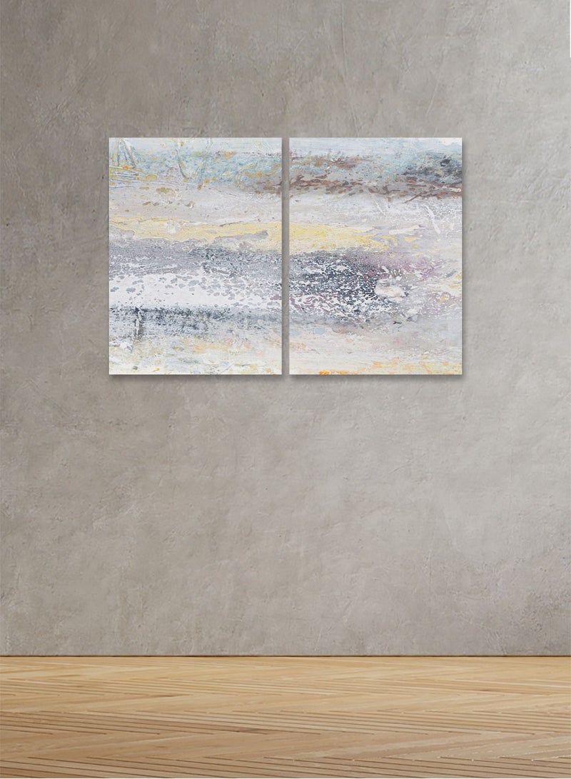 ماركتنا لوحة جدارية فنية لتزين الحائط  بتصميم عصري, قطعتين ,القياس:80x60سم - Image 1