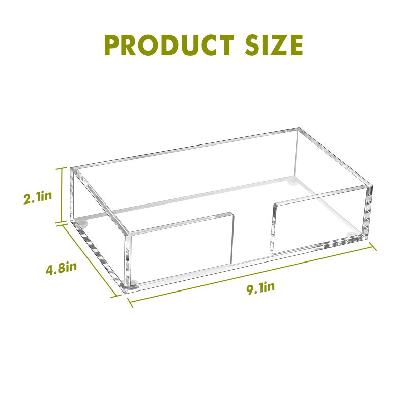Kordory Acrylic Guest Towel Holder Tray for Bathroom, Clear Counter Rectangular Bathroom Napkin Holder for Ktichen, Modern Disposable Hand Towel Holder Tray for Home, Bar, Hotel, Office - Image 2