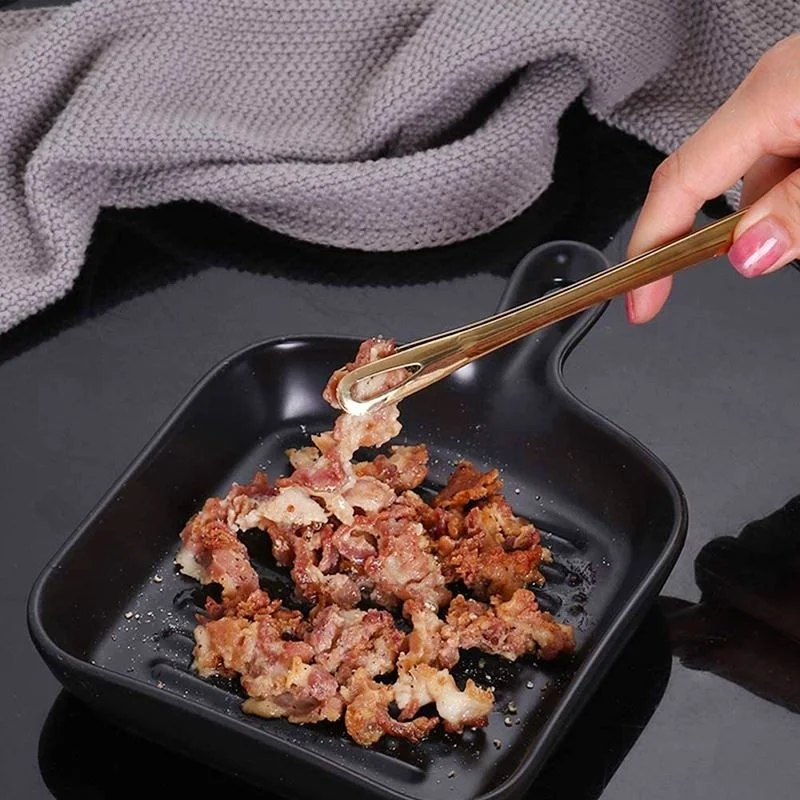 شافين Steel 28 Cm. Gold Meat Tweezers Kitchen Steak Barbecue and Bread Tongs CIN625SR