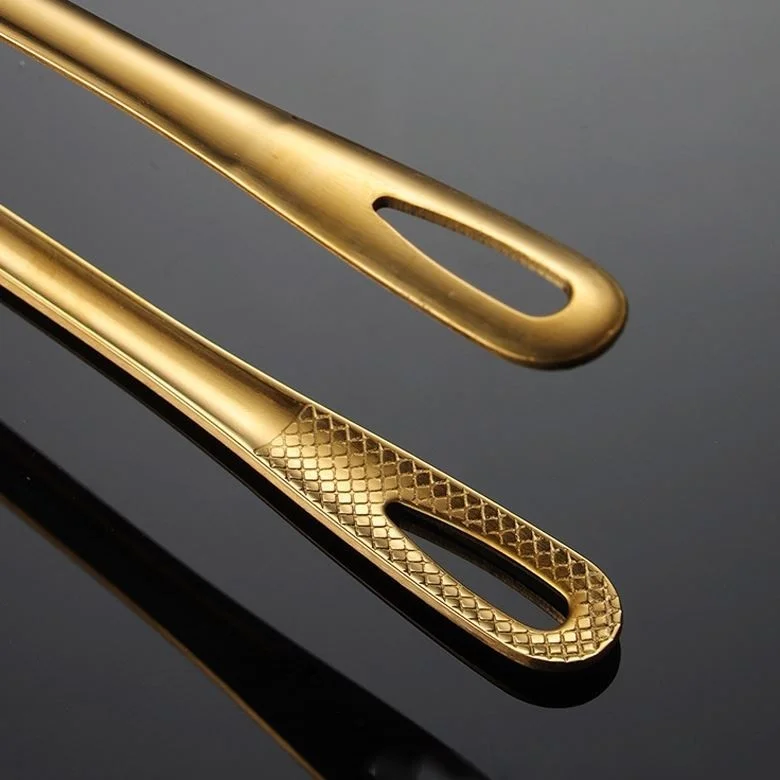 شافين Steel 28 Cm. Gold Meat Tweezers Kitchen Steak Barbecue and Bread Tongs CIN625SR