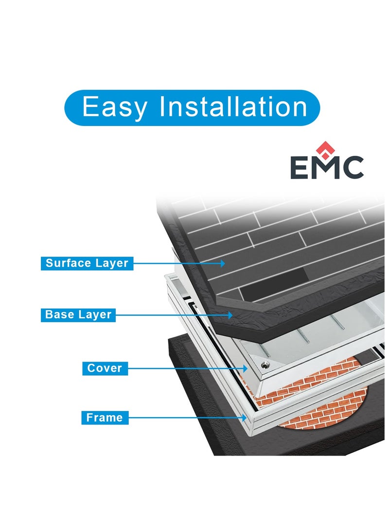 اي ام سي غطاء فتحة صرف أرضية غائرة من EMC، صينية بلاط من الألومنيوم، مربع (90×90) - Image 5