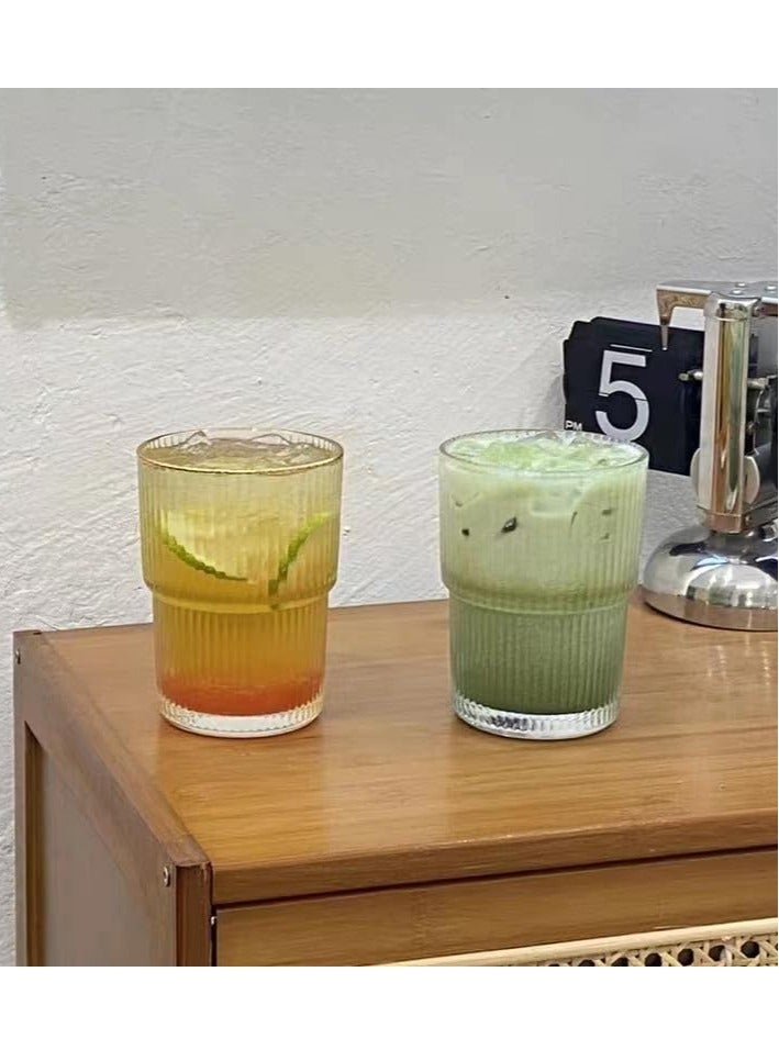 13oz Glass Tumbler With Straw & Lid - Thick Wall Iced Coffee Cup For Hot & Cold Drinks