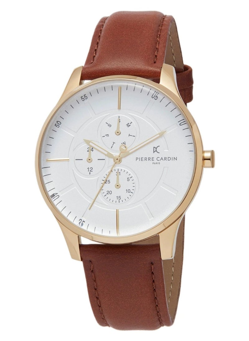 pierre cardin Pierre Cardin Stainless Steel Men's Watch With Havanaa Leather Band PC902731F111  - Image 1