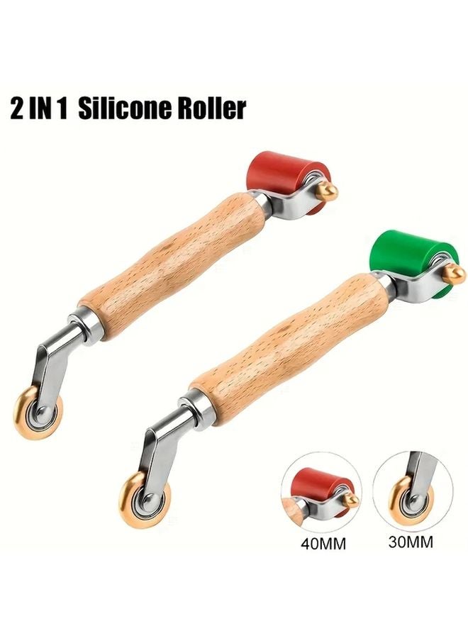 2 in 1 Green Silicone Seam Roller 30mm 40mm Heavy Duty Roofing Tool for PVC TPO EPDM - Image 2