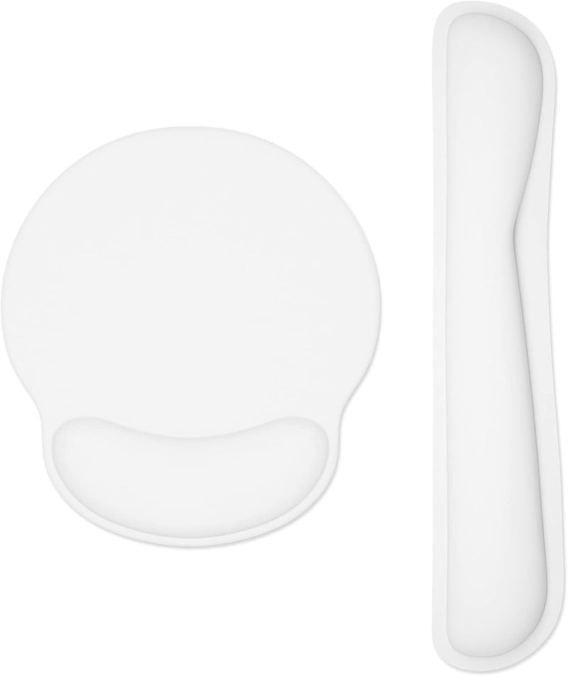 Dapesuom Keyboard Wrist Rest and Mouse Pad with Wrist Support, Memory Foam Wrist Rests for Keyboard and Mouse Set, Ergonomic Wrist Pad with Non Slip Base for Easy Typing & Pain Relief,Ivory White - Image 1