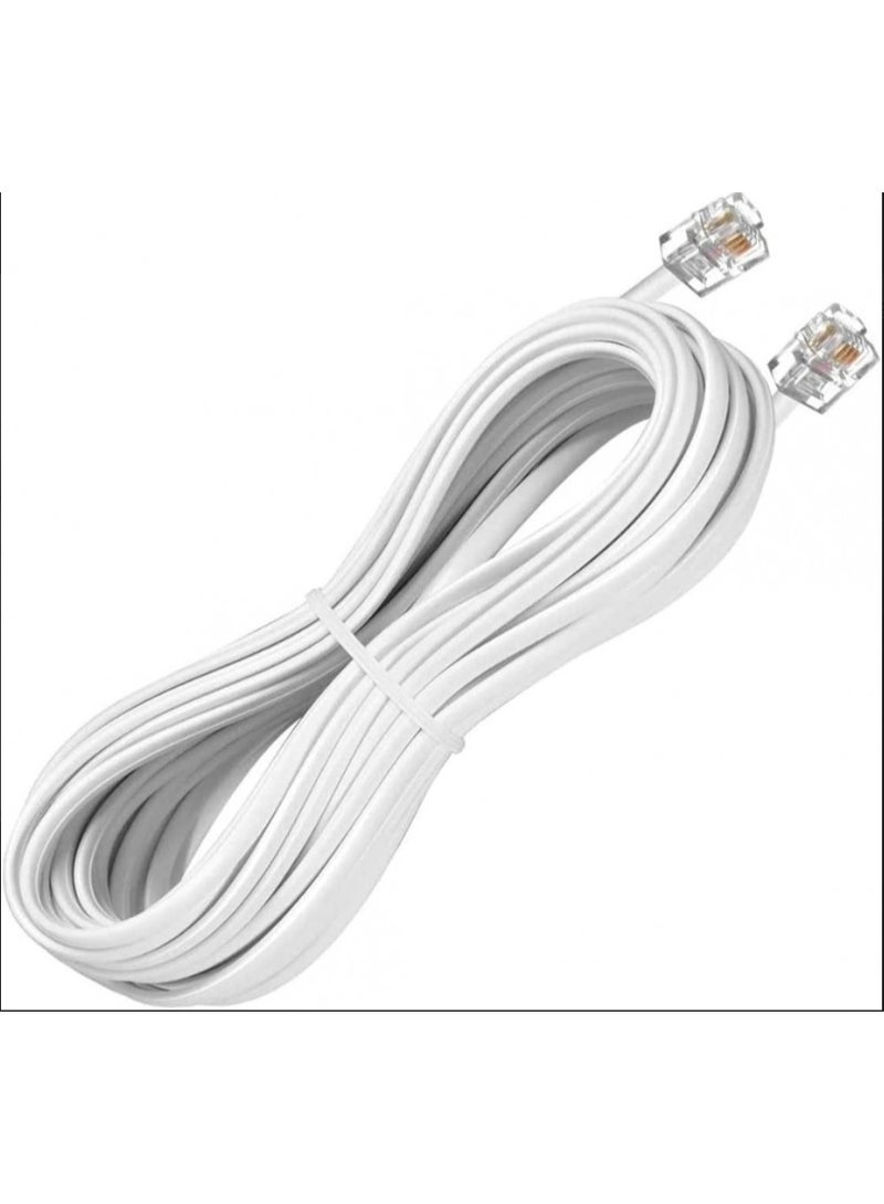 Telephone Landline Extension Cord Cable 3M Landline Wire with Standard RJ-11 Plugs - Image 1