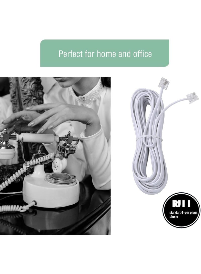 Telephone Landline Extension Cord Cable 3M Landline Wire with Standard RJ-11 Plugs - Image 3