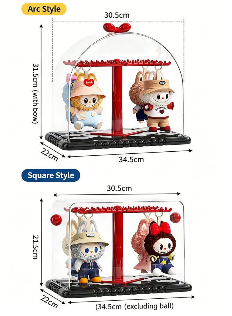 Acrylic Display Case for Plush & Blind Box, Clear Stackable Storage Box with Hanging Hooks, Dustproof Collectible Toy Display Rack for Labubu, Pop Mart, Dimoo, Molly Dolls - Image 2
