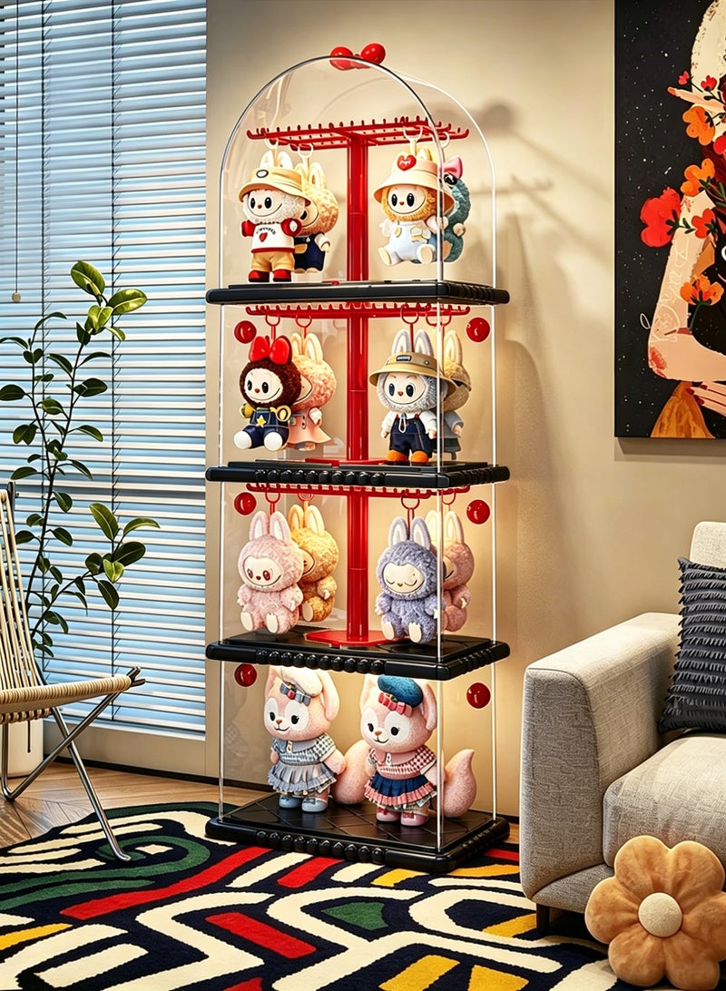 Acrylic Display Case for Plush & Blind Box, Clear Stackable Storage Box with Hanging Hooks, Dustproof Collectible Toy Display Rack for Labubu, Pop Mart, Dimoo, Molly Dolls - Image 4
