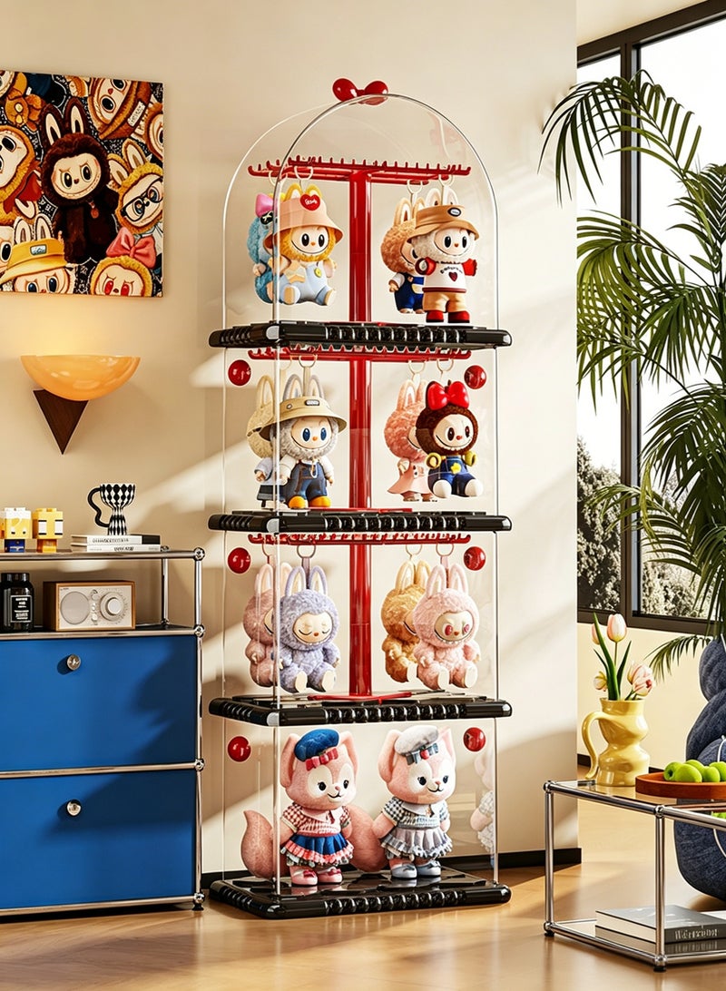 Acrylic Display Case for Plush & Blind Box, Clear Stackable Storage Box with Hanging Hooks, Dustproof Collectible Toy Display Rack for Labubu, Pop Mart, Dimoo, Molly Dolls - Image 3