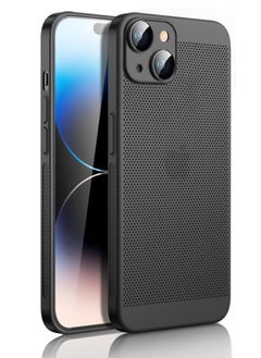 Generic Heat Dissipation Case with Built in Camera Lens Protector Slim Fit Breathable Cooling Anti Fingerprint Hard PC Back ShockproofÂ Cover For Iphone 13 (Black) 