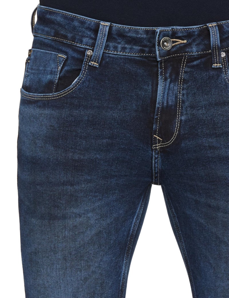 Spykar Men's Super Skinny Low Rise Jeans Mid Blue - Image 3