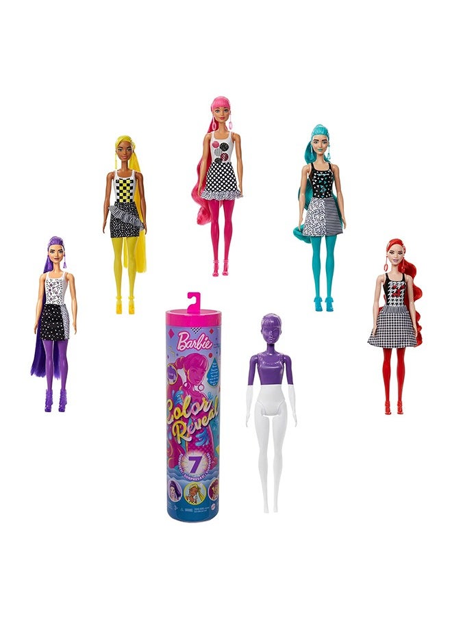 Barbie Color Reveal Barbie Assorted 5 - Monochrome Series  - Image 1