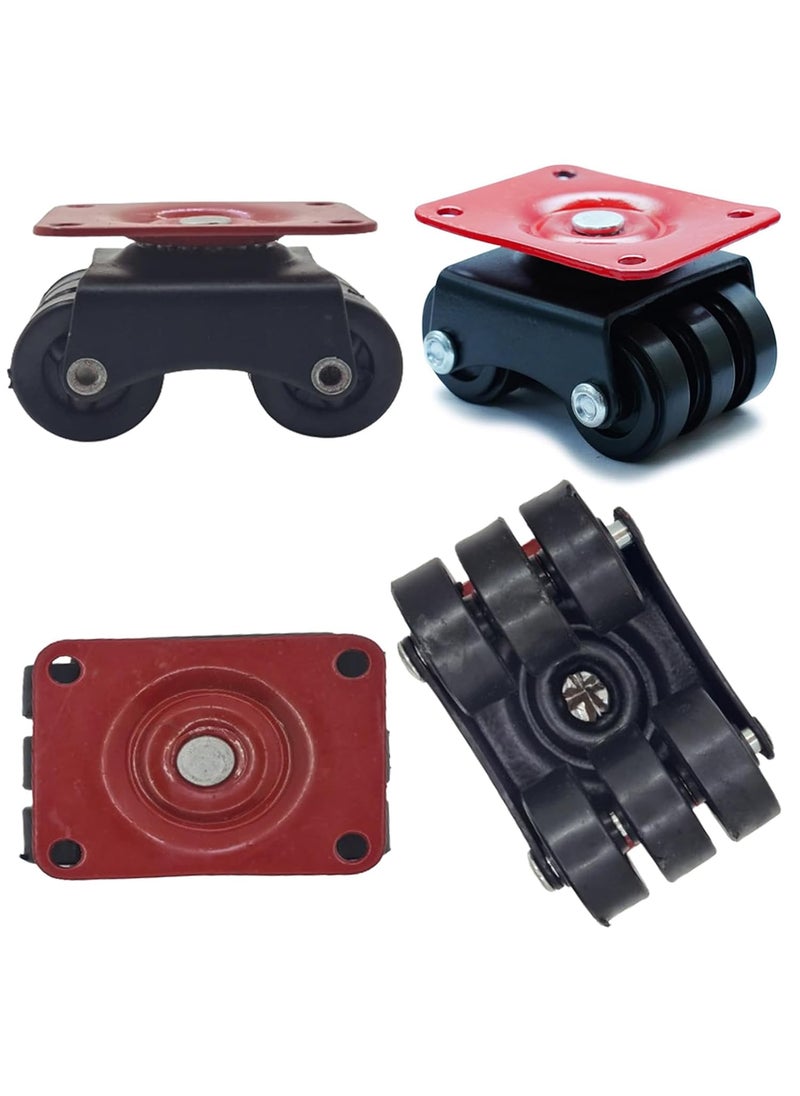 THOISEWELT THOISEWELT 6Wheel Castor Heavy Duty Roller for Furniture Movable Tyre Swivel Use It Sofa Bed Kabat Table Hospital Shopping Mall Trolly Industrial Cartton Plate 500kg Load Capacity Pack of 4  - Image 1