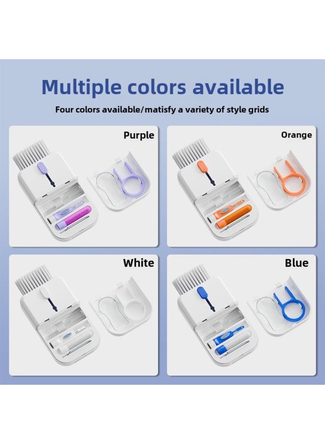 Explosions 11 In 1 Multifunctional Computer Cleaning Suit Keyboard Mobile Phone Bluetooth Headset Cleaning Pen Dust Removal Pen-Color:11 In 1 Blue (without Liquid)