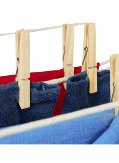 Genzy Wooden Clothes Pegs, Set of 100, Large Wooden Clothes Pegs, Crafts, Drying Pegs, Metal Spring, Natural, Pack of 100  - Image 3